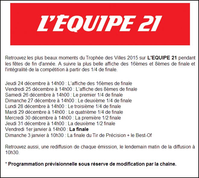 Equipe 21 pour les fêtes de fin d années Equipe 21 pour les fêtes de fin d années