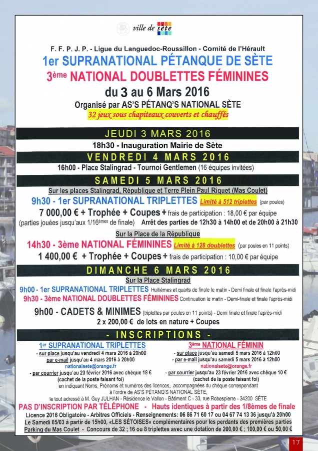 National de Sète 2016