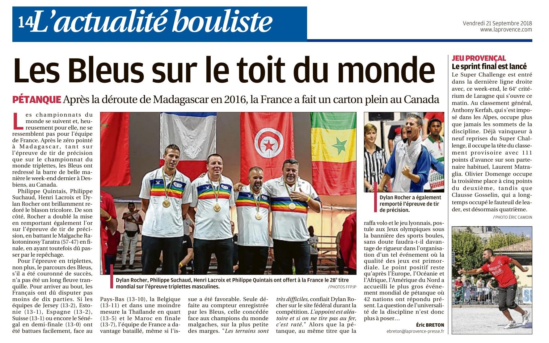 La France championne du monde de pétanque