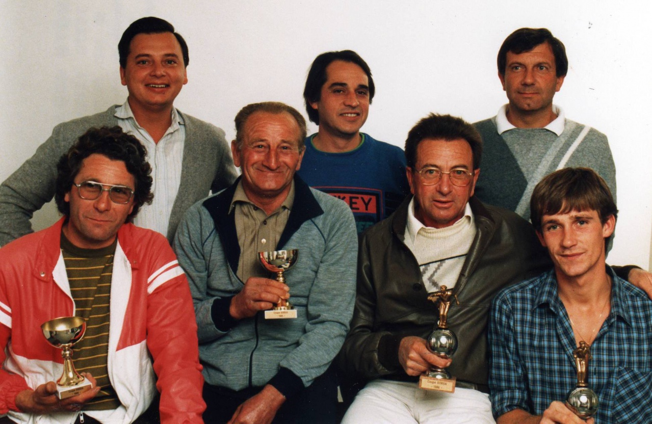 18-10-1986 Lauréats coupe Gorga, Georges Gramondi et Laurent Raoux, finalistes, Edmond et Gérard Trémollière 520