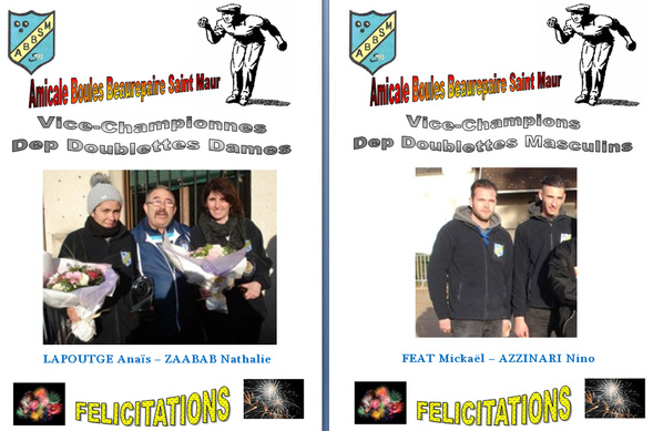 Résultat Championnat Doublette Pétanque 2016 du Val de Marne - dimanche 27 Mars 2016