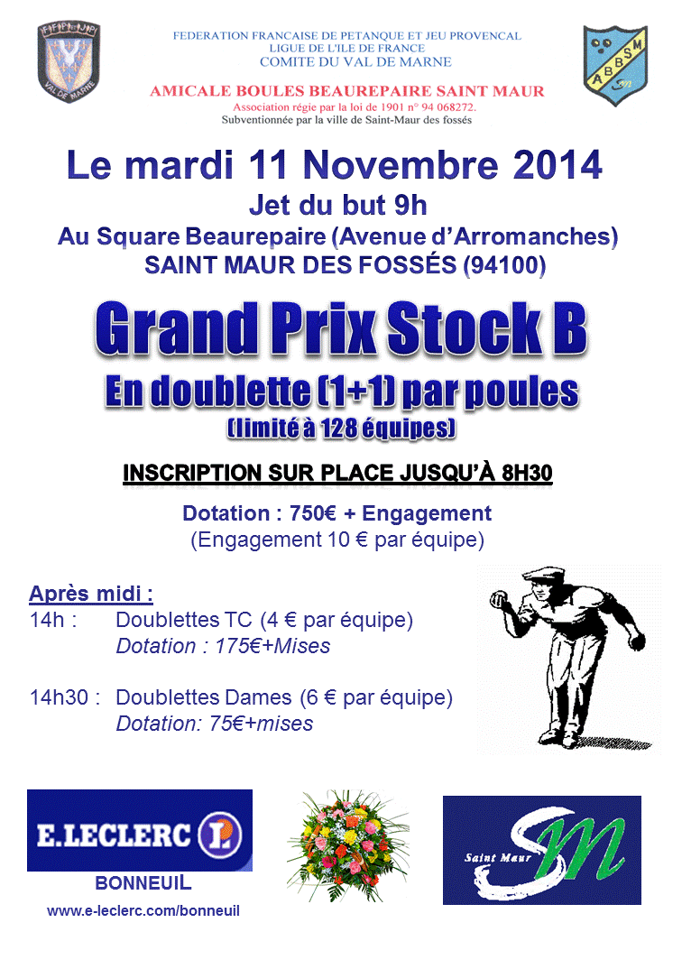 Grand Prix Stock B - Mardi 11 Novembre 2014