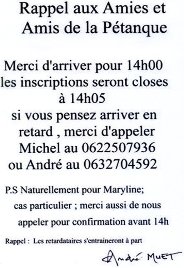 NOUVELLE CONSIGNE POUR LE JEUDI APRES MIDI APPLICABLE A PARTIR DU 6 FEVRIER 2014 NOUVELLE CONSIGNE POUR LE JEUDI APRES MIDI APPLICABLE A PARTIR DU 6 FEVRIER 2014