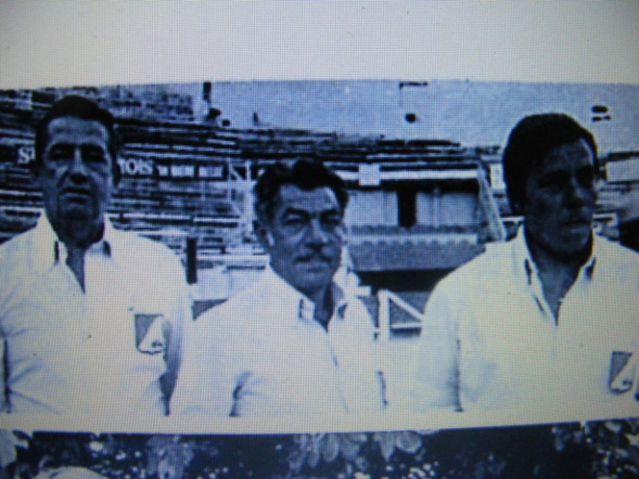 Francis VOLPE à gauche avec Mimoun EL MALIK et Claude CARBO en demi finale du Championnat de France 1978 dans les arènes de Nîmes