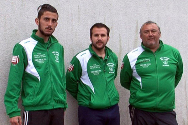 G Parella J Pinero O Blanc (g à d) Champions du Gard 2015 A la mine !...(Photo CD30)