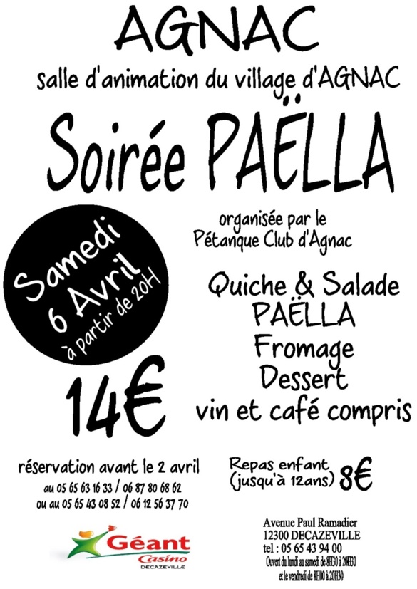 Soirée paella Soirée paella