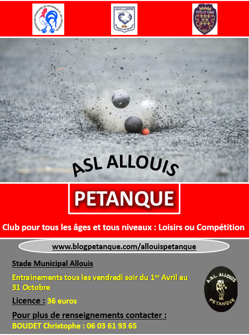 Flyer ASL ALLOUIS PETANQUE Flyer ASL ALLOUIS PETANQUE