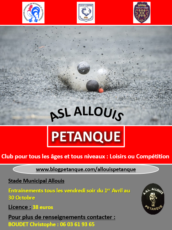 Flyer ASL ALLOUIS PETANQUE Flyer ASL ALLOUIS PETANQUE