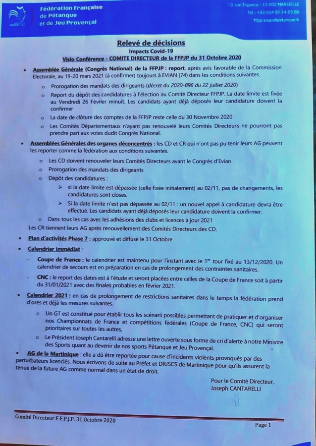 compte rendu réunion FFPJP en date du 31/10/2020