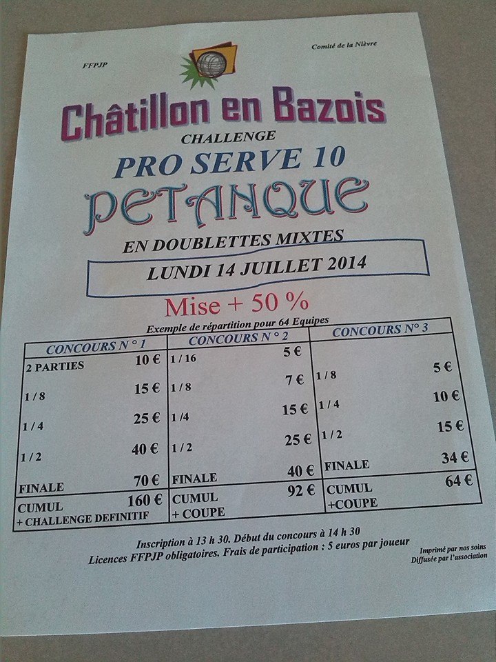 Doublette mixte 14 juillet Doublette mixte 14 juillet