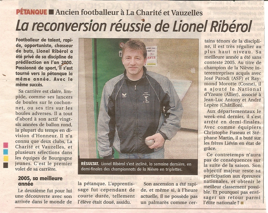 Lionel Riberol a la une Lionel Riberol a la une