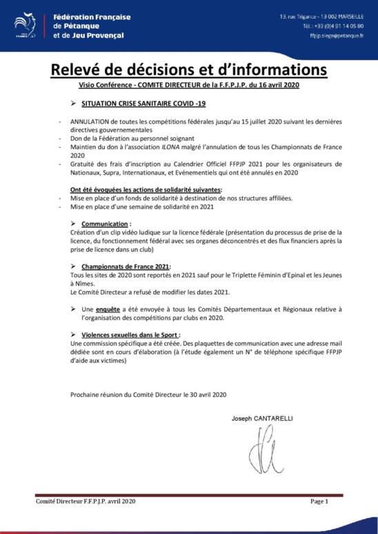 Info conavirus FFPJP
