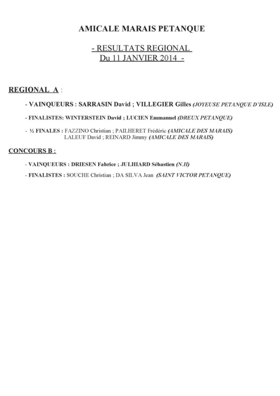 resultat de concours