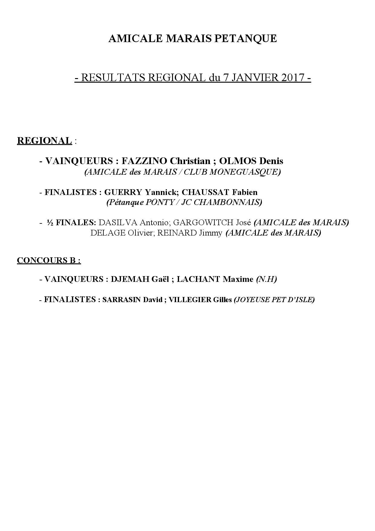 resultats concours