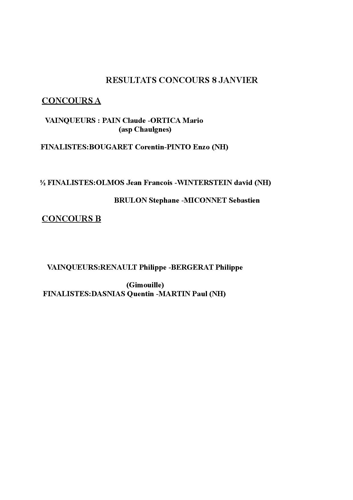 resultats concours