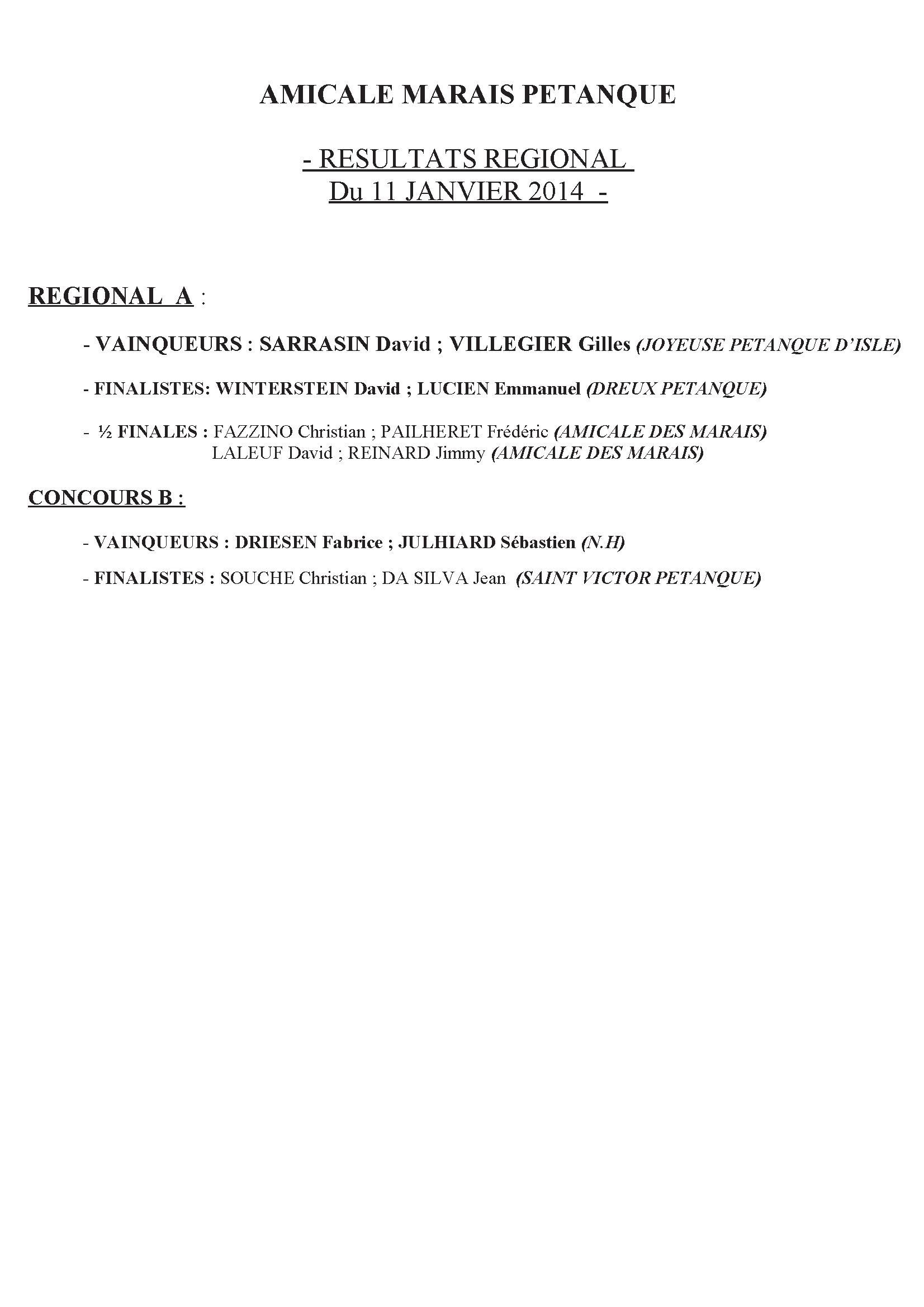 resultat de concours