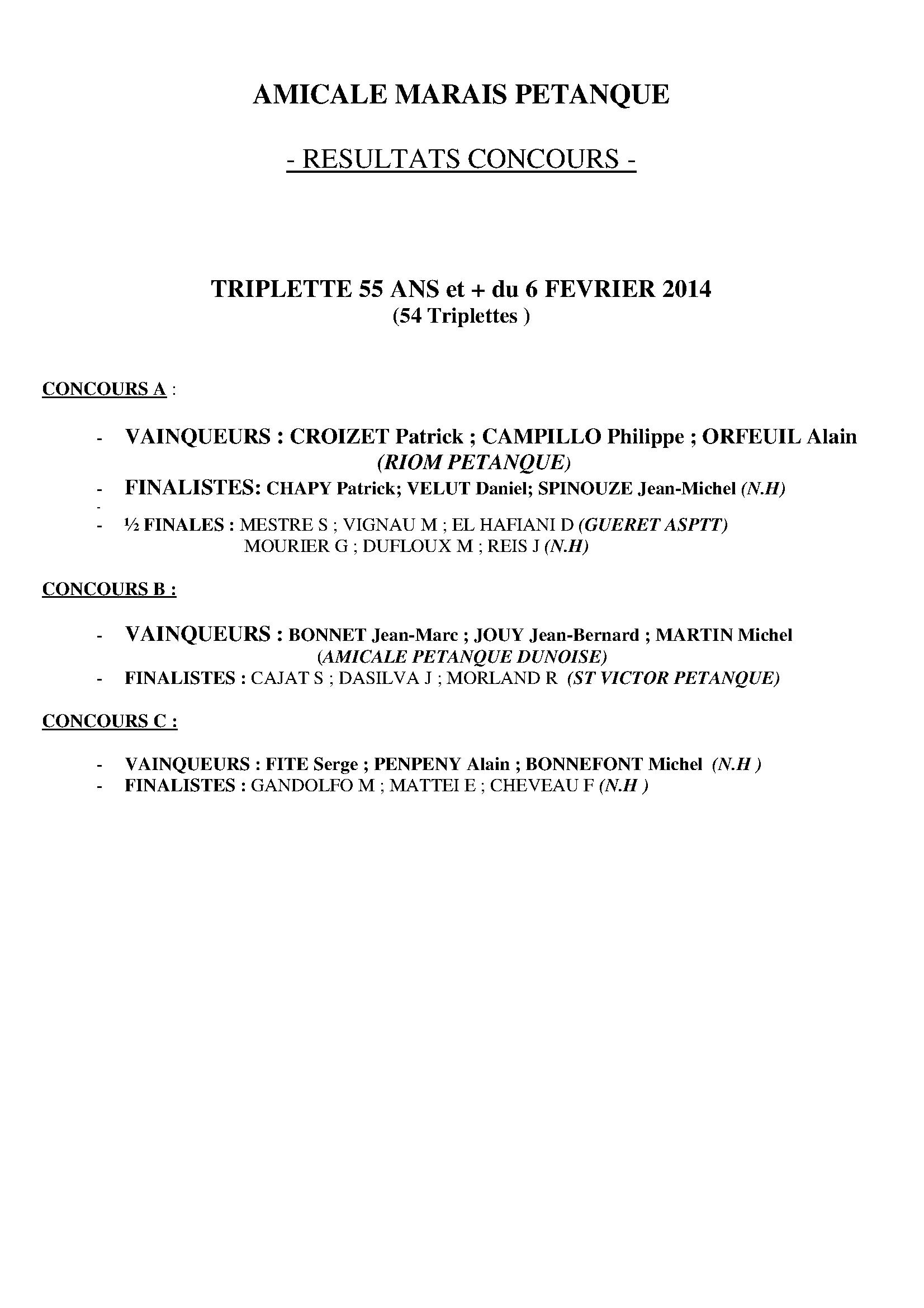 concours veterans