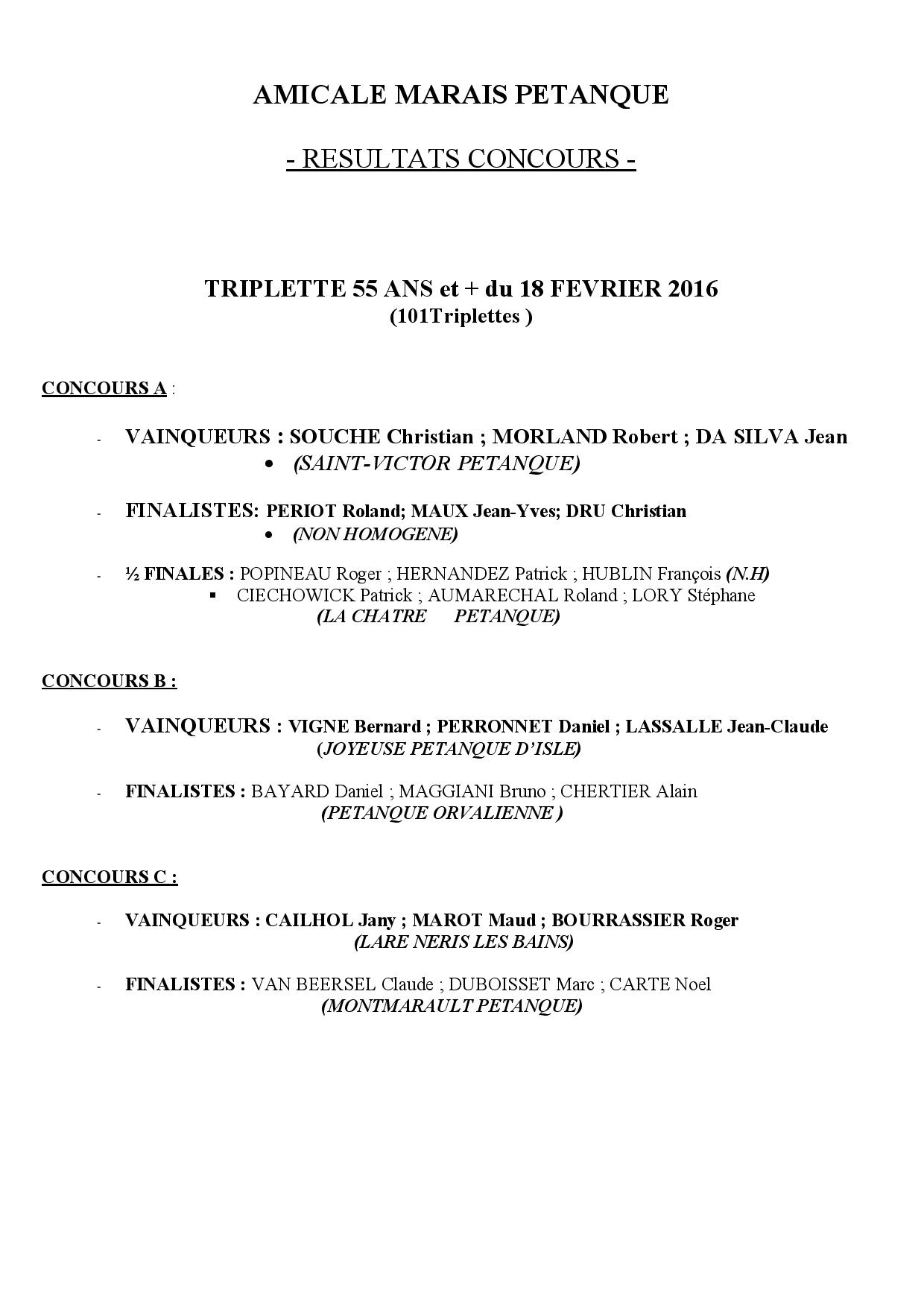 resultats concours