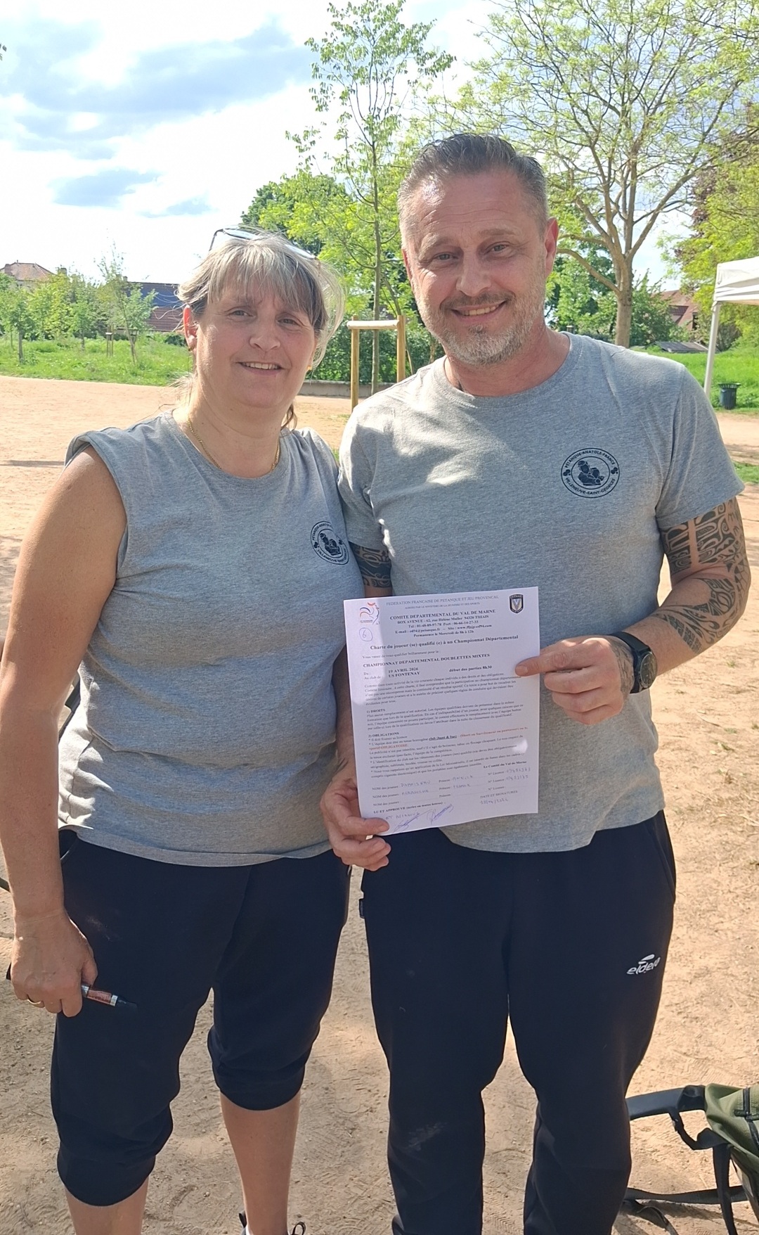 Qualifiées Championnat Départemental Doublettes Mixtes