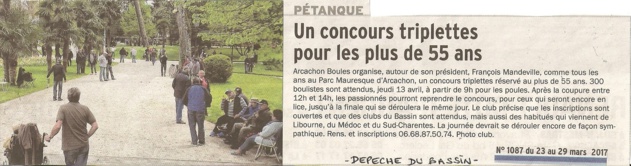 Inscription concours 55 et plus à ARCACHON Inscription concours 55 et plus à ARCACHON