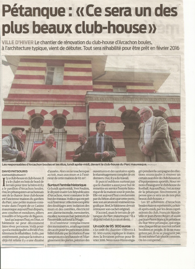 Journal Sud-Ouest du 22 Octobre 2015