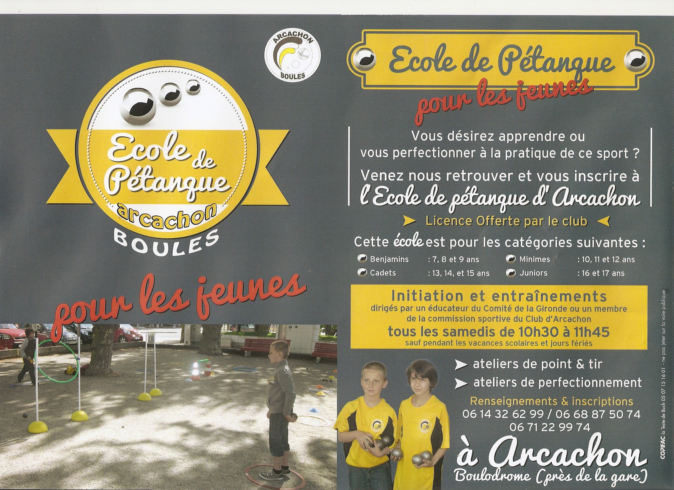 Lancement de l'école de pétanque à ARCACHON