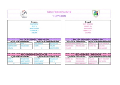 CHAMPIONNAT DES CLUBS DEPARTEMENTAL  FEMININ 2016