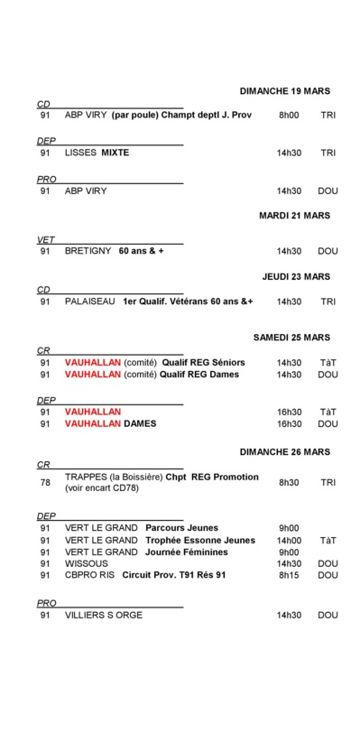 CALENDRIER   MARS   2017