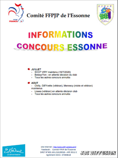NOUVELLE INFO  DU  CD.91