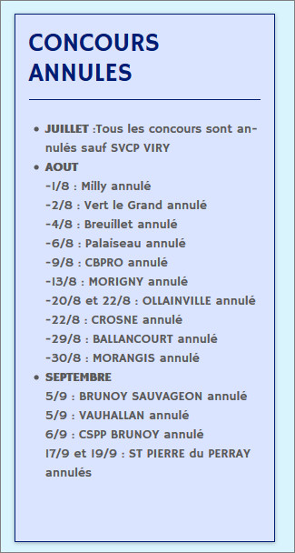 NOUVELLE INFO  DU  CD.91