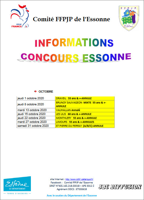 CONCOURS  ANNULES  D' OCTOBRE