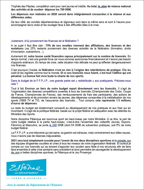 NOUVELLE   INFO  FFPJP