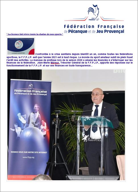 COMMUNIQUE  FFPJP  JANVIER  2021