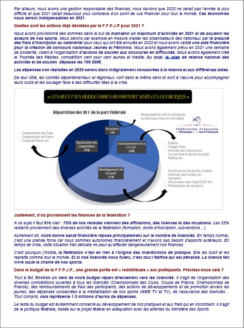 COMMUNIQUE  FFPJP  JANVIER  2021