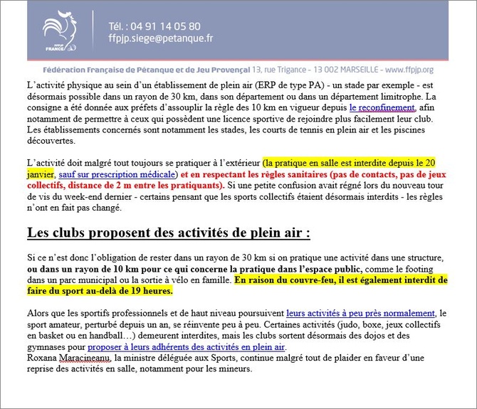 FFPJP   NOUVELLE  REGLE  DES 10 KM  ET 30 KM  SPORTS  AMATEURS