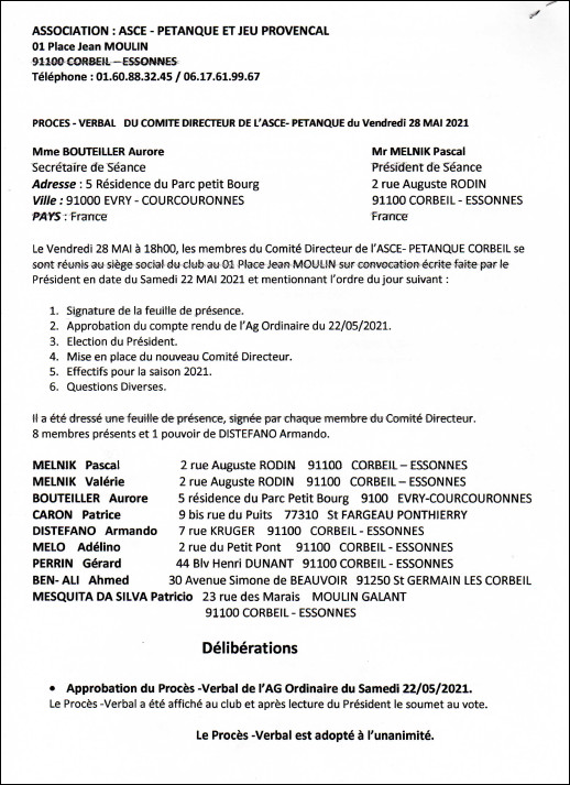 COMPTE  RENDU   AG  ORDINAIRE  2020