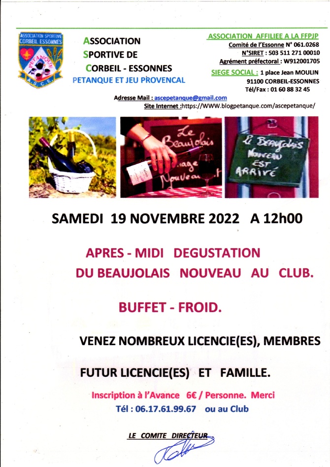 AFFICHE  BEAUJOLAIS  NOUVEAU  2022