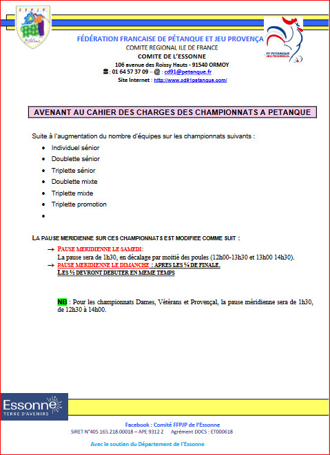 PAUSE  DEJEUNER  CHAMPIONNATS 2024