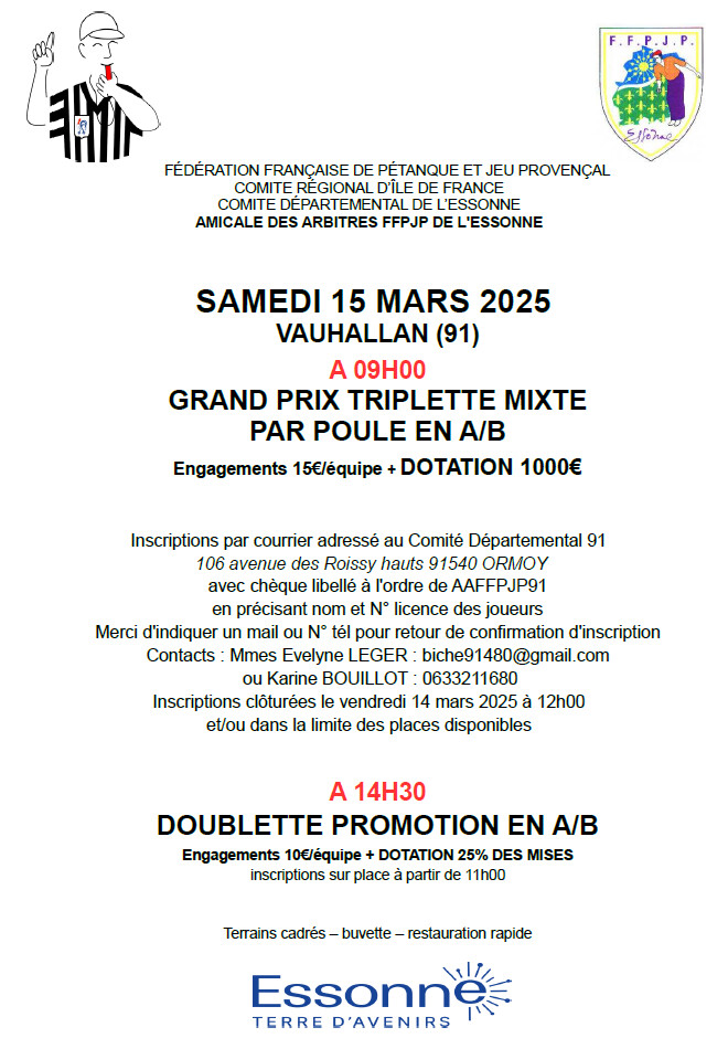 CONCOURS DES ARBITRES 2025 CONCOURS DES ARBITRES 2025