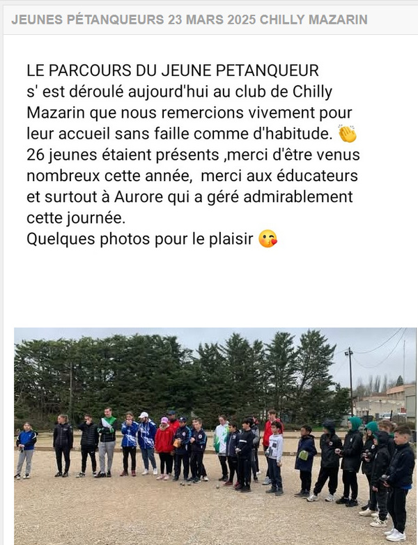 PARCOURS  DU JEUNE  PETANQUEURS