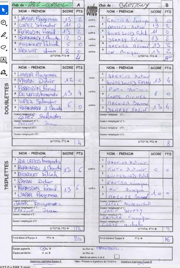 RESULTATS DE LA 5ème JOURNEE DU CDC VETERANS RESULTATS DE LA 5ème JOURNEE DU CDC VETERANS