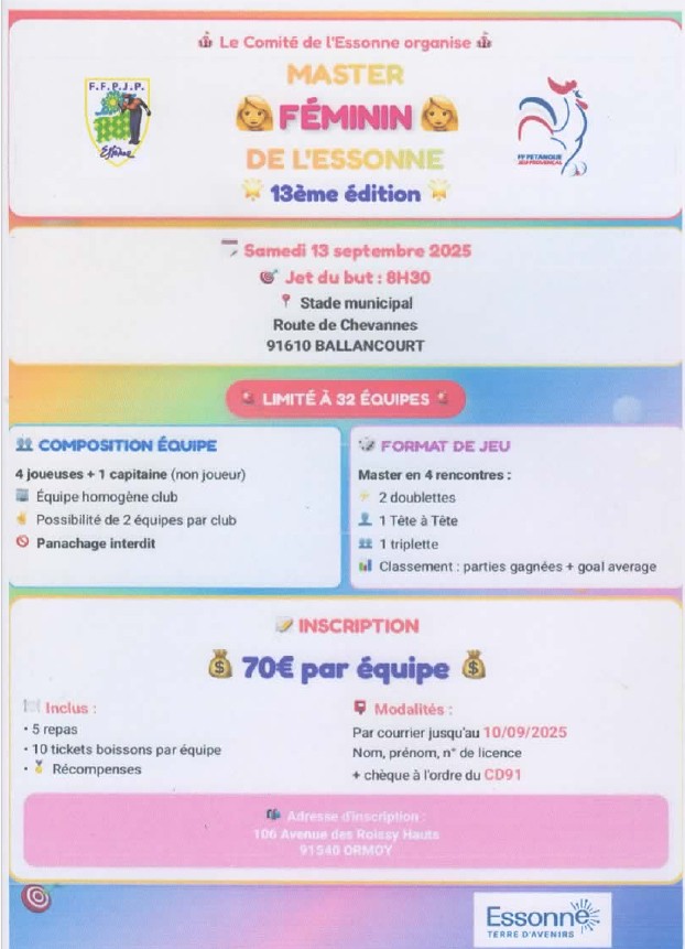 MASTER FEMININ 2025 MASTER FEMININ 2025