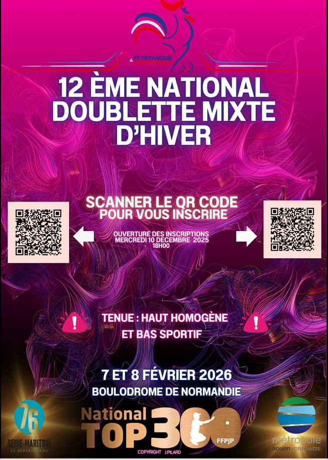 AFFICHE DOUBLETTE MIXTE A ST PIERRE LES ELBEUF 2026