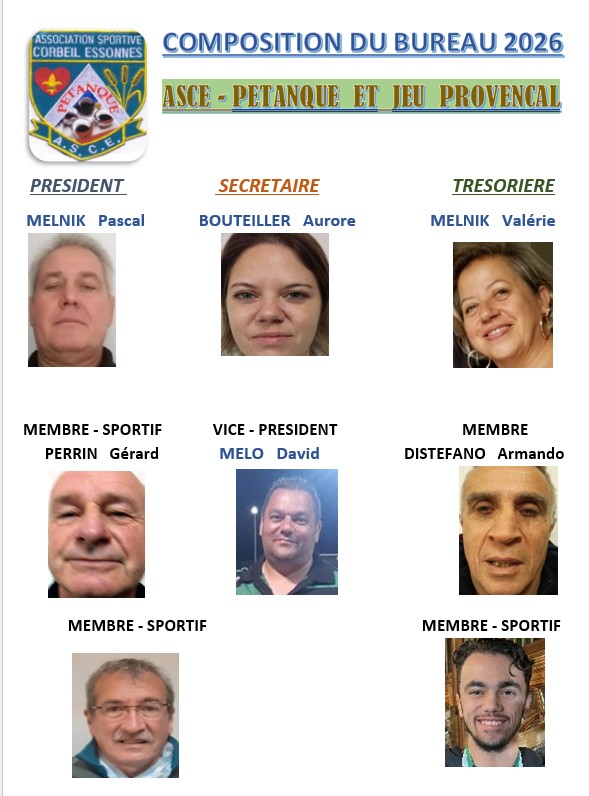 MEMBRES  DU COMITE  DIRECTEUR  2026