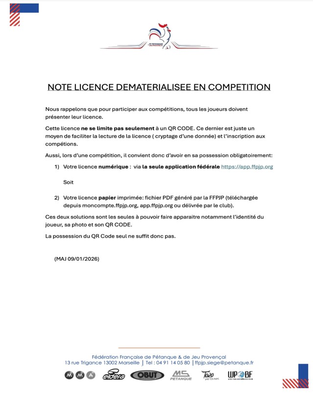 NOTE  FFPJP  LICENCE 2026