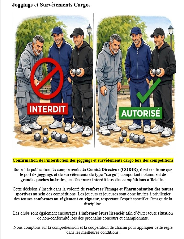 TENUES SPORTIVE OBLIGATOIRE