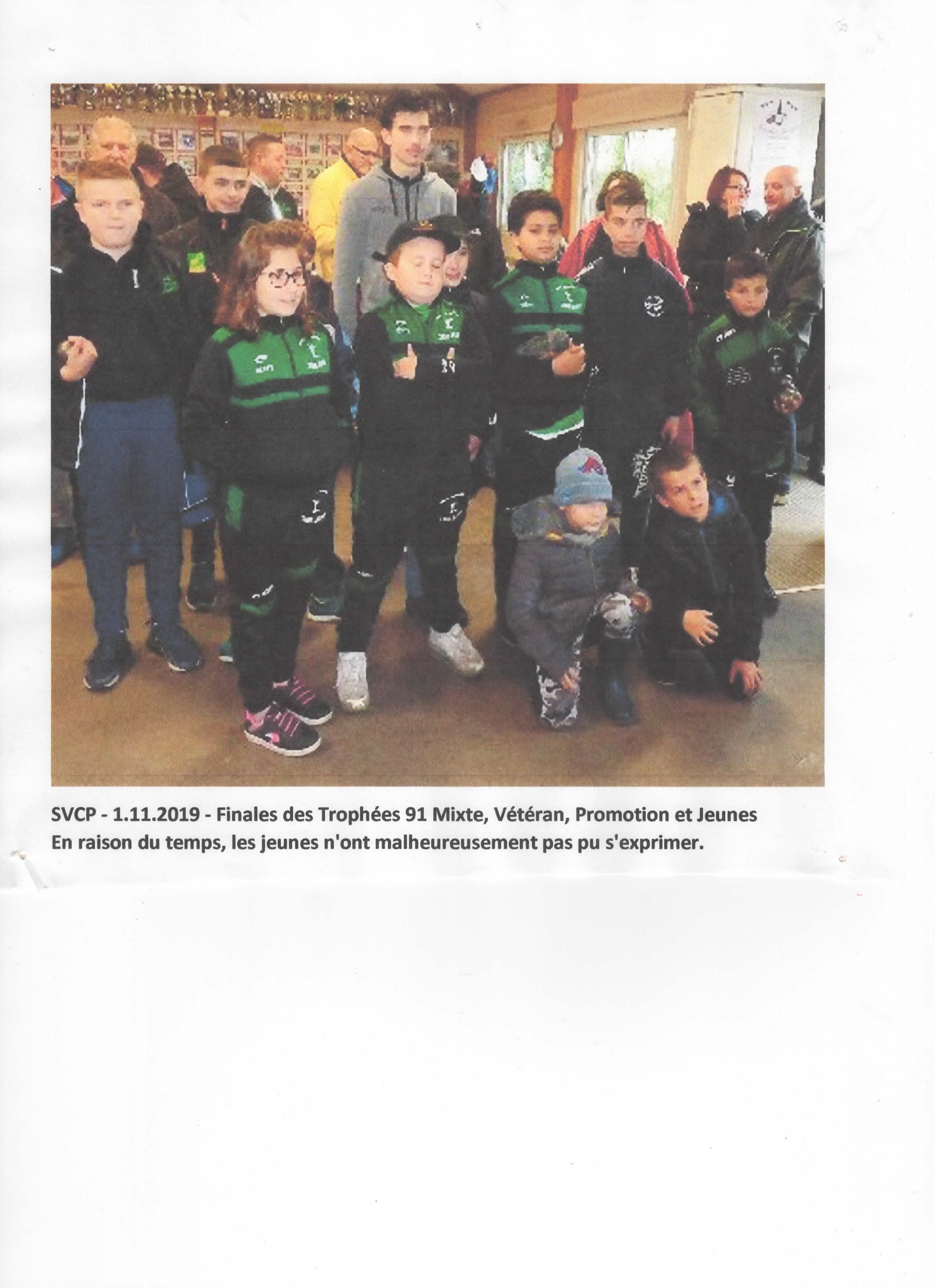 RECOMPENSES  JEUNES TROPHEES 91  2019