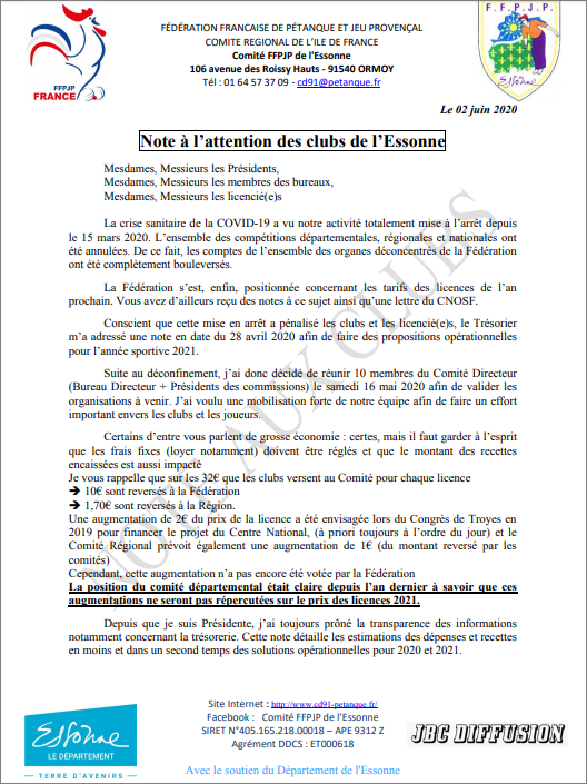 ARTICLE  DU 02 JUIN  CD.91
