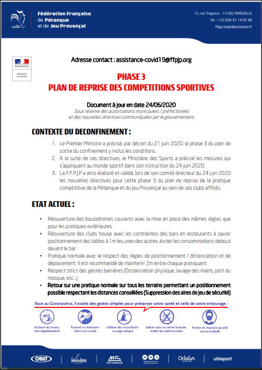 FFPJP   PLAN  DE  REPRISE  PHASE . 3