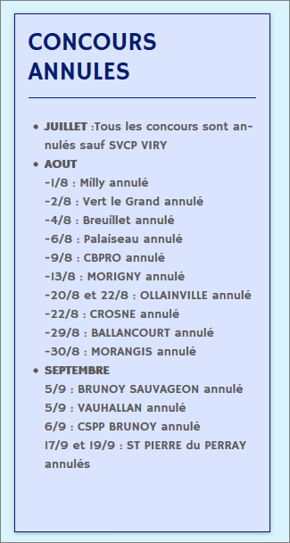 NOUVELLE INFO  DU  CD.91